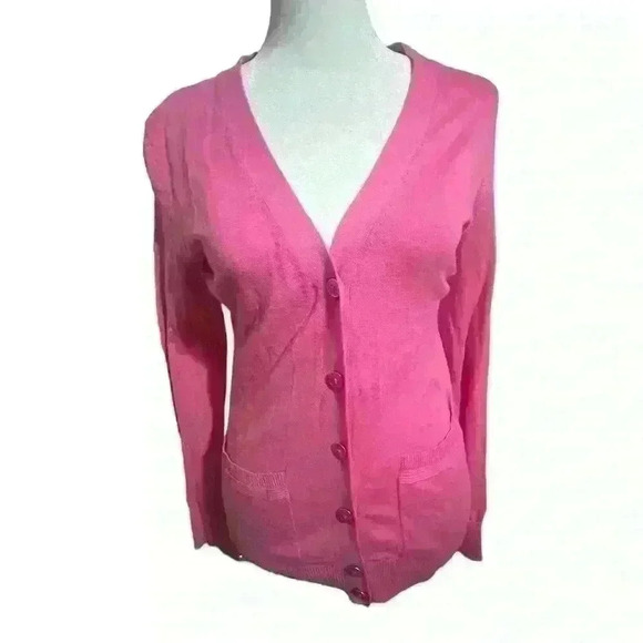 Banana Republic Solid Button Front Petite Cardigan Size XS PINK - Picture 5 of 9